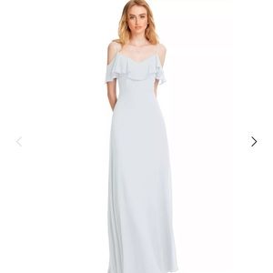 Levkoff pale blue off-the-shoulder gown. Size 4.